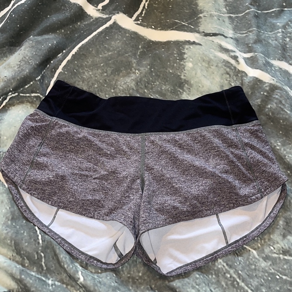 gray lululemon speed up shorts size 4
